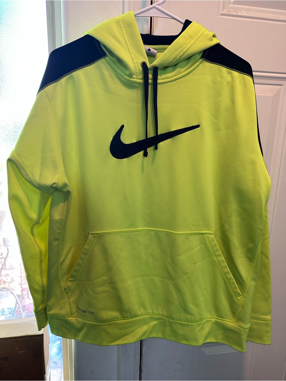 Nike Therma-FIT Neon Yellow and Black Pullover Hoodie